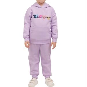Champion Girls 6 Fleece 2pc Jogger Set Hoodie + Pants Lilac The Champion Girls